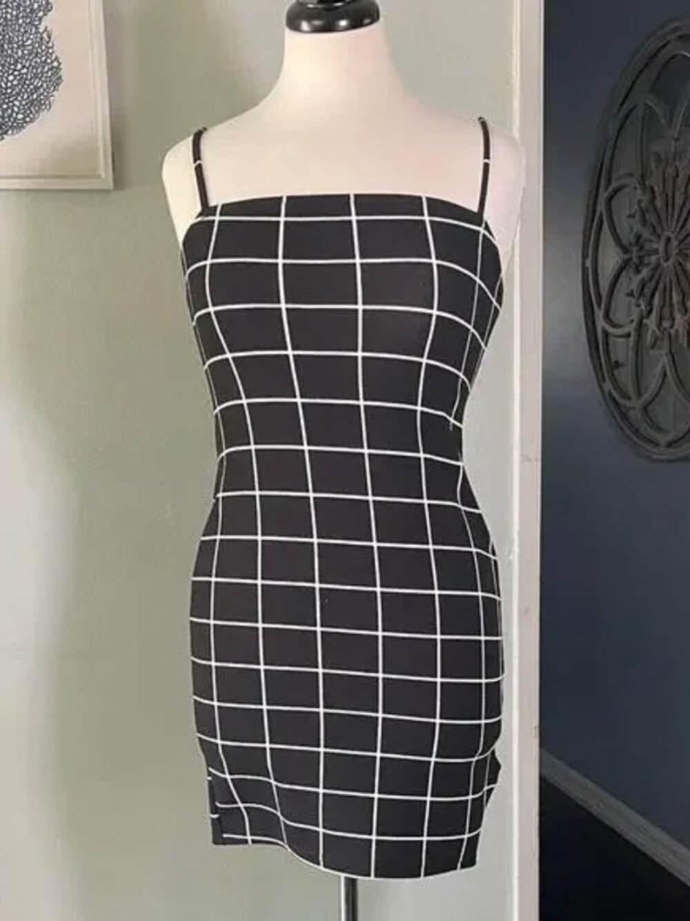 SHEIN Black and White Checkered mini dress